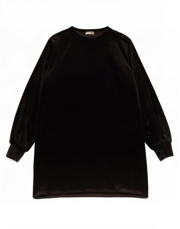 Zara Damen Langarm-Etuikleid UK 16 Large Schwarz Polyester