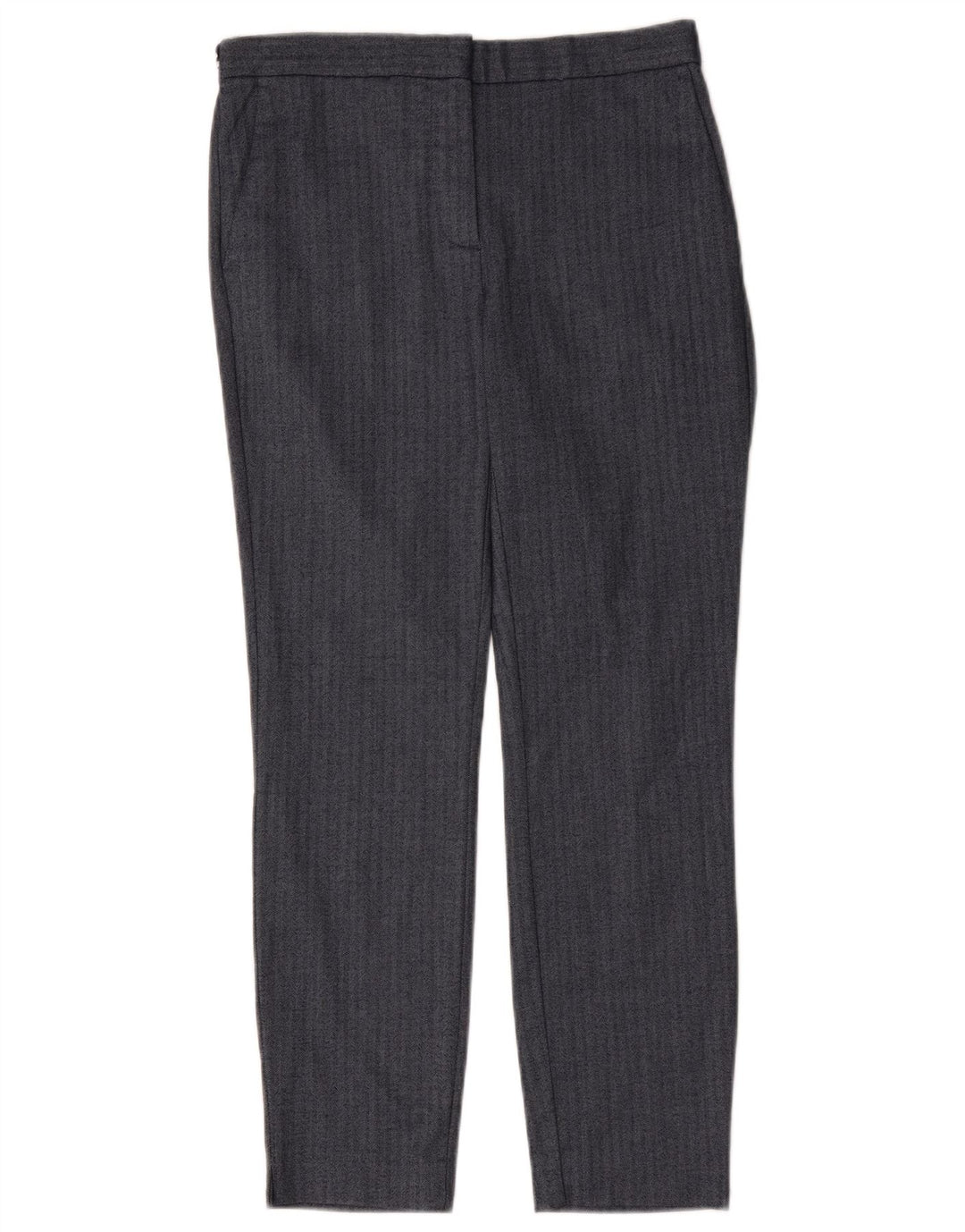 Slim-Anzughose für Damen von Zara, Größe M, W28, L27, Marineblau mit Fischgrätenmuster