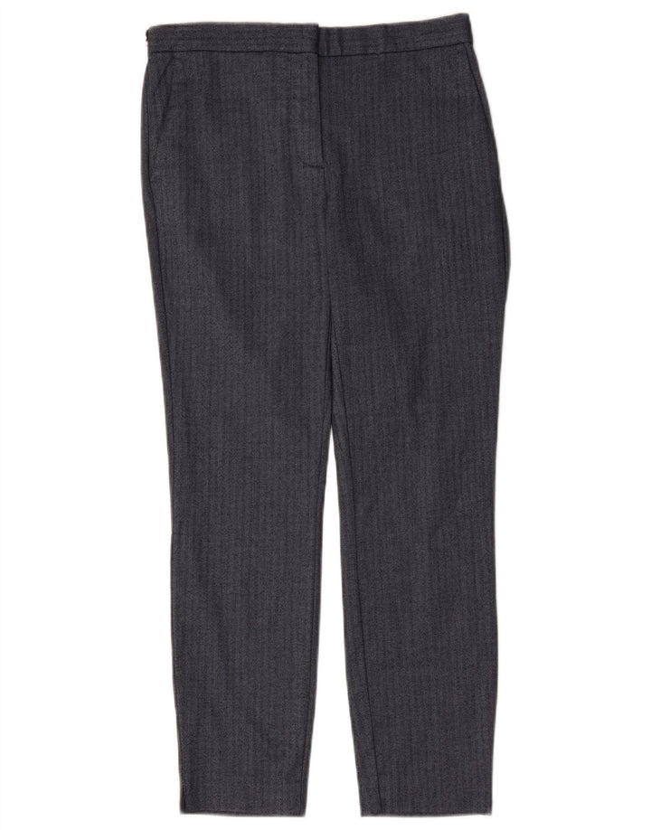 Slim-Anzughose für Damen von Zara, Größe M, W28, L27, Marineblau mit Fischgrätenmuster