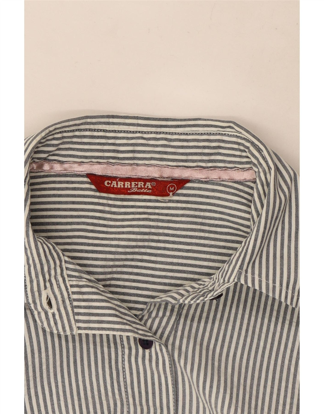 Carrera Damen Hemd UK 12 Mittelgrau gestreift