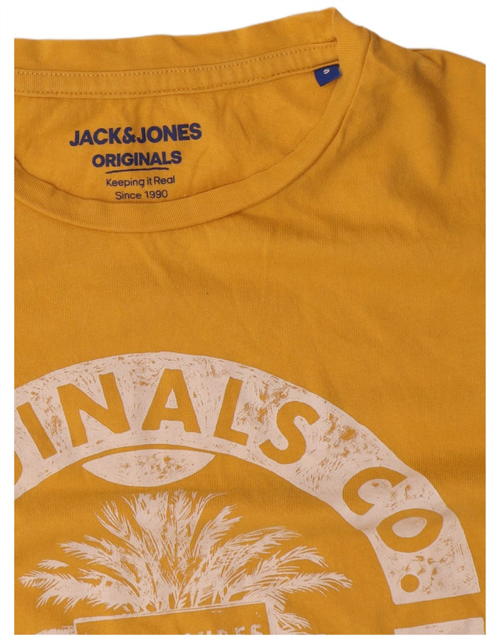 Jack & Jones Herren-T-Shirt mit Grafik, Größe S, Gelb, Baumwolle