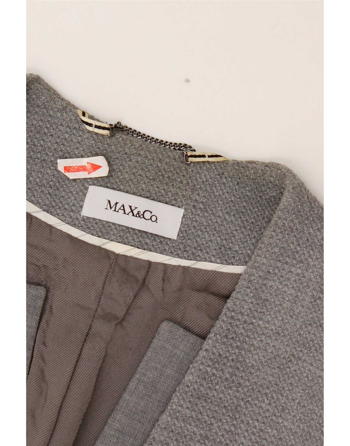 Max & Co. Damen-Blazerjacke mit 1 Knopf, UK 6, XS, Grau, Polyester