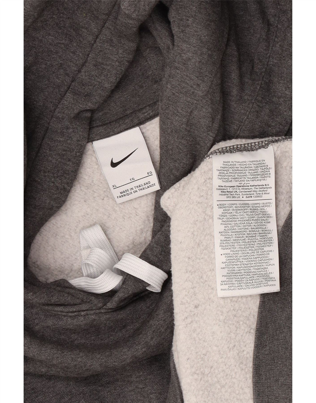 Nike Herren Hoodie Pullover XL Grau Baumwolle