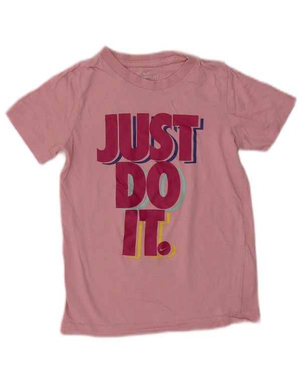 NIKE Mädchen-T-Shirt mit Grafik, 6–7 Jahre, XS, rosa, Baumwolle