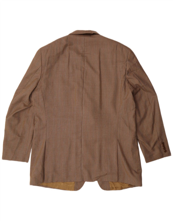 IZOD Herren Longline 2-Knopf-Blazerjacke UK 46 3XL Beige Hahnentrittmuster