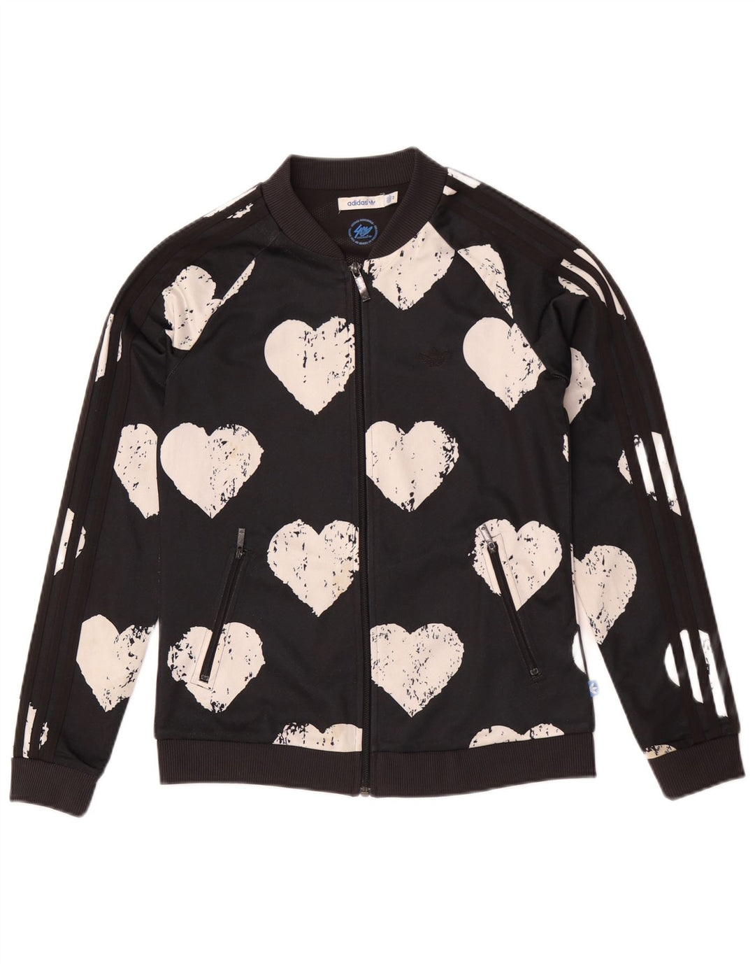 Adidas Damen Graphic Trainingsanzug Top Jacke IT 42 Medium Black Heart