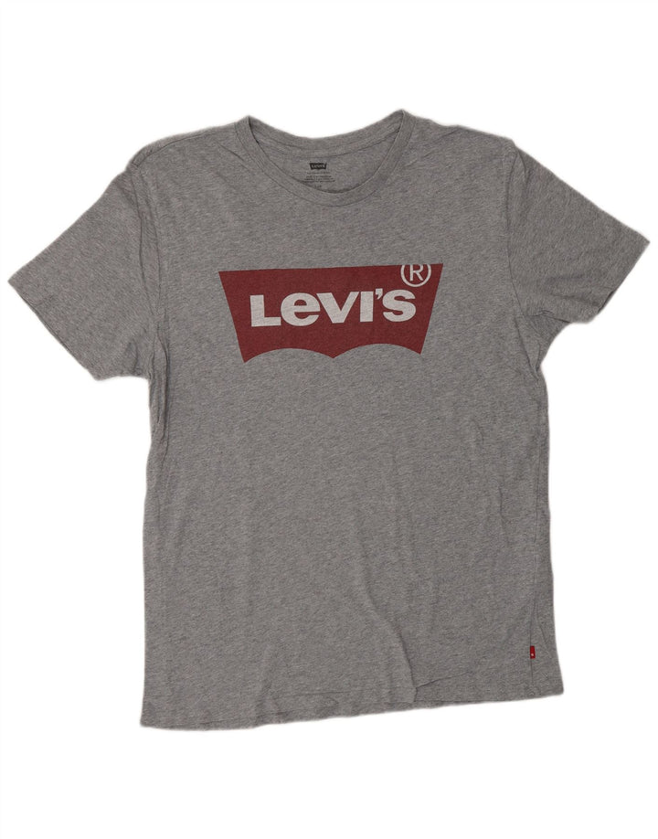 LEVI'S Herren-T-Shirt mit Grafik, Größe L, Grau