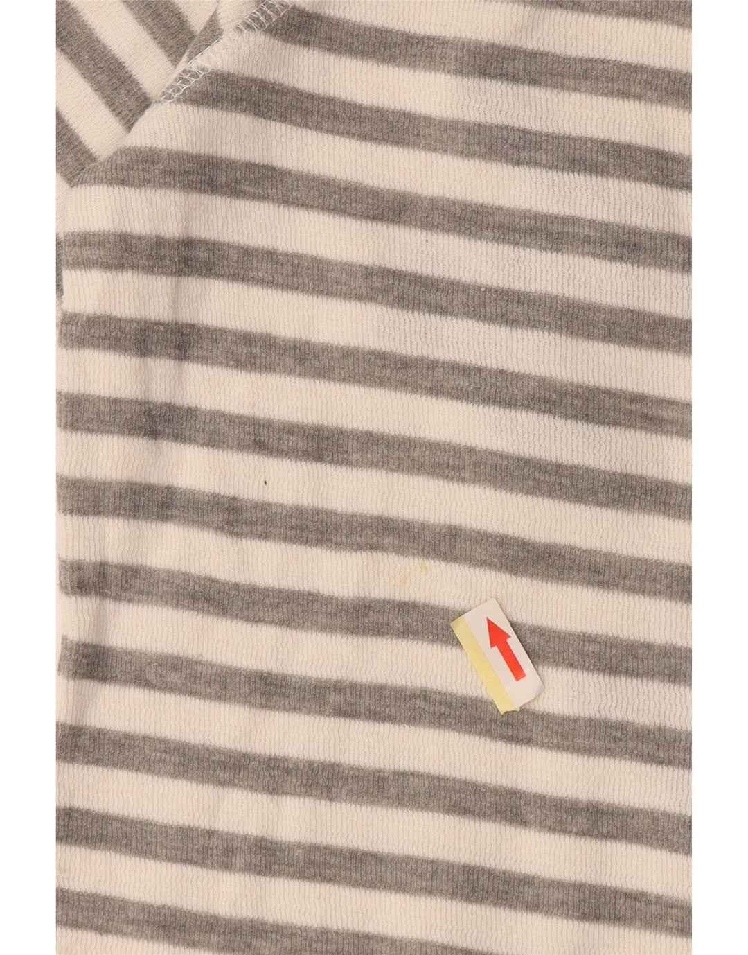 Superdry Damen Graphic Top Langarm UK 10 Small Grau gestreift Baumwolle