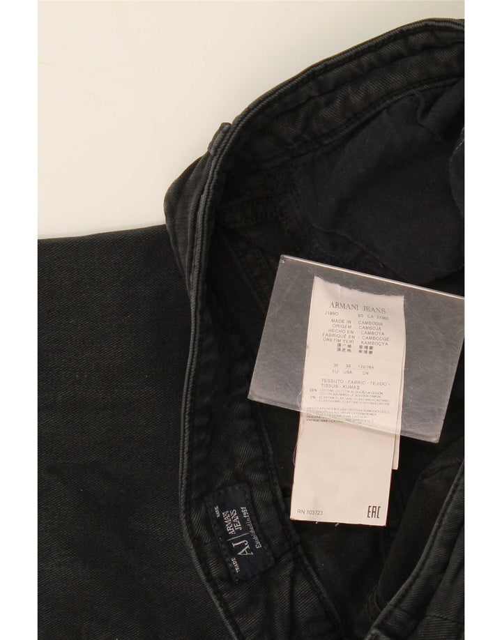 Armani Damen Slim Jeans W30 L28 Schwarze Baumwolle