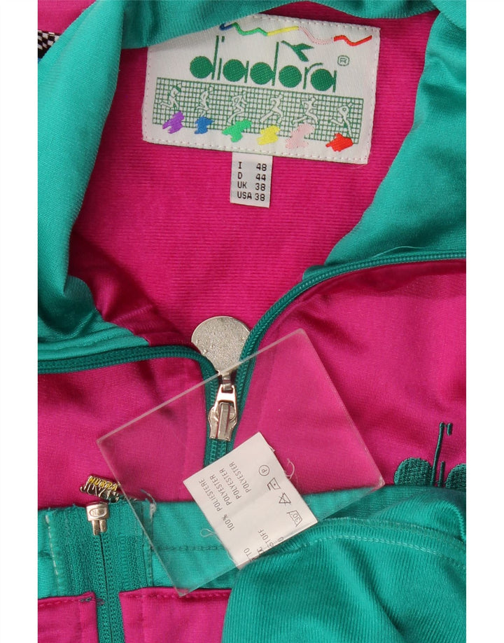 DIADORA Herren-Trainingsanzugoberteil mit Grafik, UK 38, Mittelgrün, Farbblock