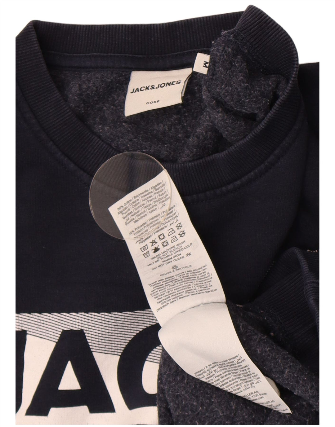 Jack & Jones Herren-Sweatshirt mit Grafik, mittlere marineblaue Baumwolle