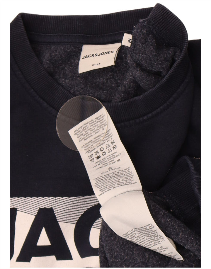 Jack & Jones Herren-Sweatshirt mit Grafik, mittlere marineblaue Baumwolle