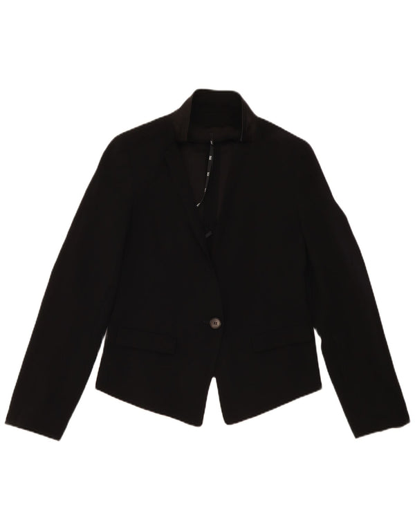 Marella Damen-Blazerjacke mit 1 Knopf, Größe S, Größe S, Schwarz, Polyester