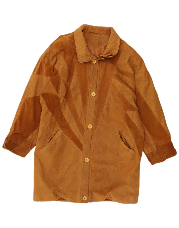 Barth Damen Wildledermantel UK 16 Großes braunes Leder