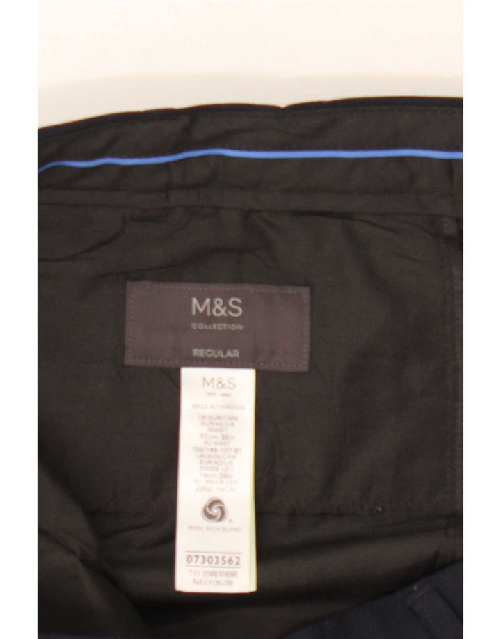 Marks & Spencer Herren-Anzughose, normal, W36, L29, marineblaue Wolle
