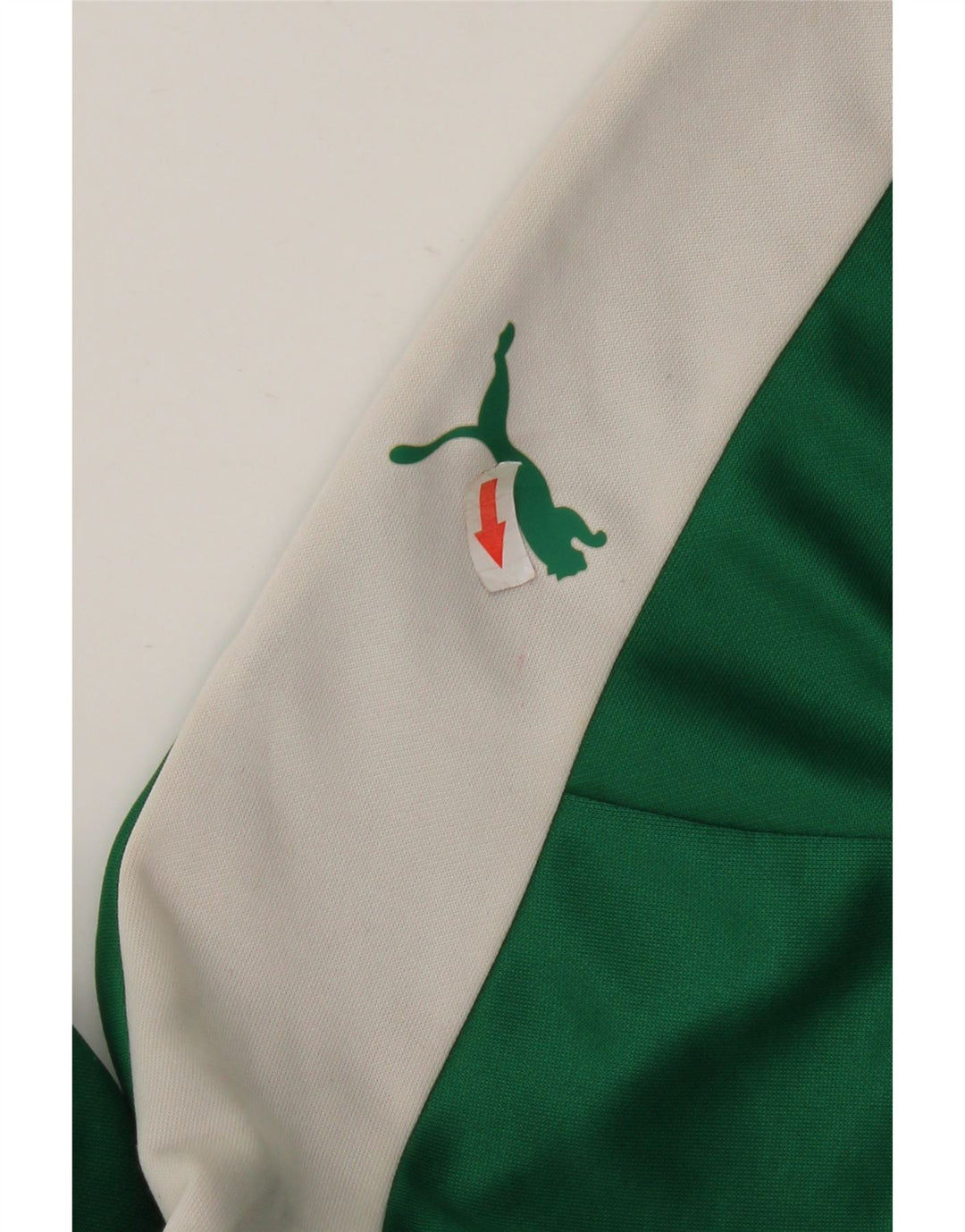 Puma Herren-Trainingsanzug mit Reißverschluss am Hals, XL, grünes Farbblock-Polyester