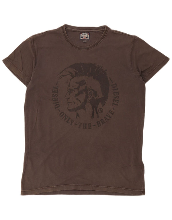 Diesel Herren-T-Shirt mit Grafik, groß, aus grauer Baumwolle
