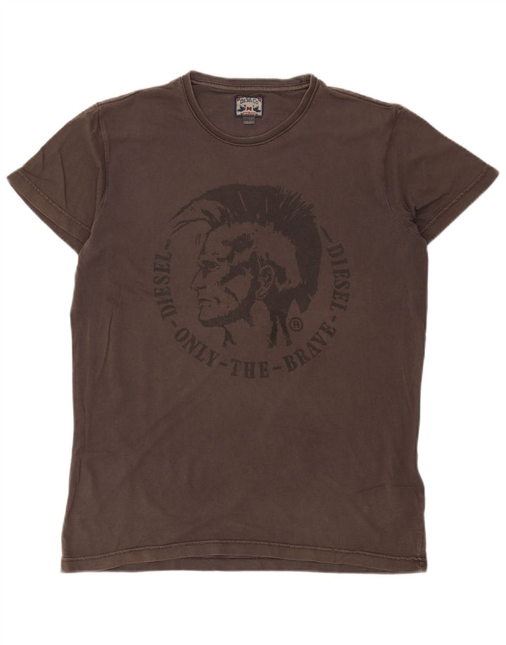Diesel Herren-T-Shirt mit Grafik, groß, aus grauer Baumwolle