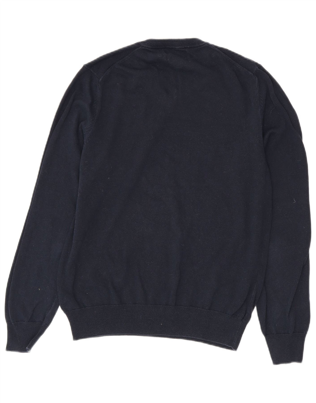 Marks & Spencer Herren-Pullover mit V-Ausschnitt aus mittelblauer Baumwolle
