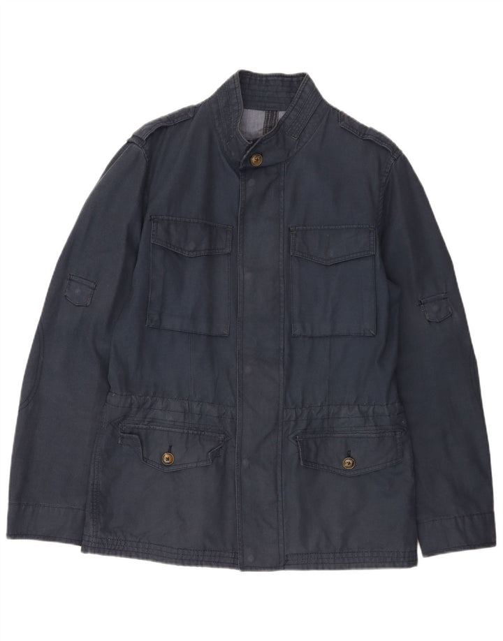 MASSIMO DUTTI Herren Militärjacke UK 36 Small Marineblau
