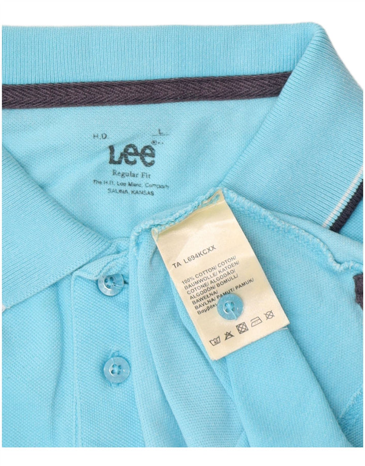 Lee Herren-Poloshirt mit normaler Passform, große blaue Baumwolle