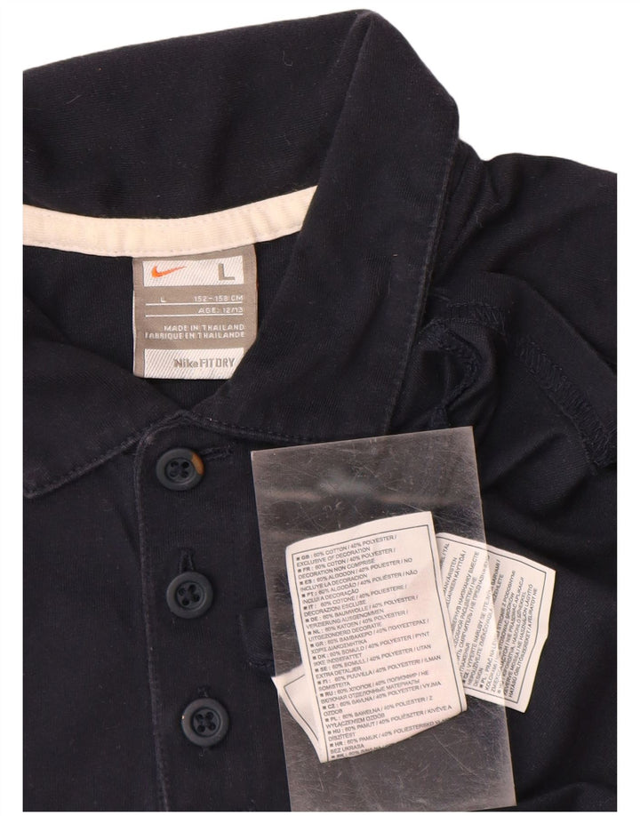 NIKE Jungen-Poloshirt, 12–13 Jahre, groß, marineblau, Colourblock-Baumwolle