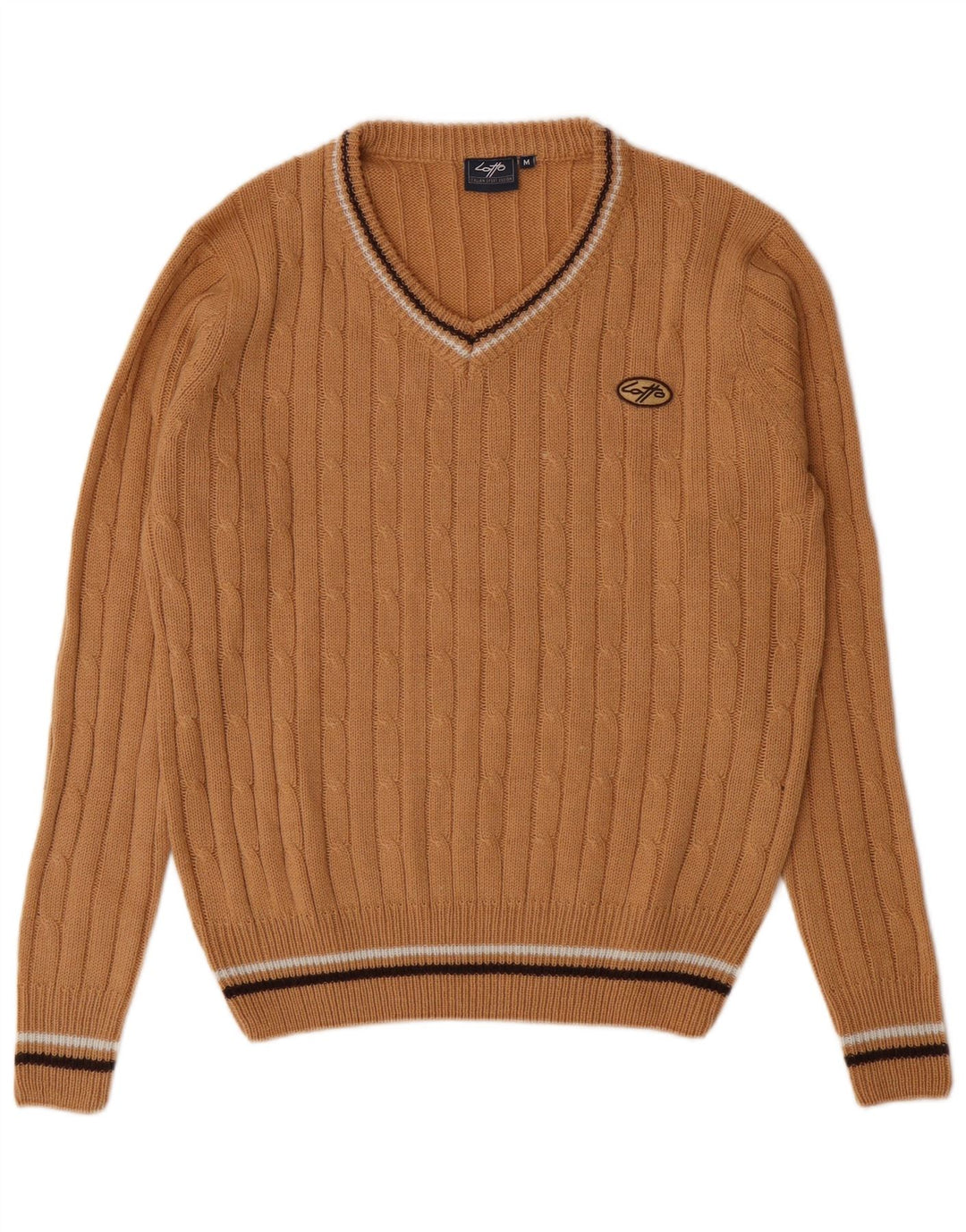 Lotto Herren-Pullover mit V-Ausschnitt, mittelbraunes Acryl