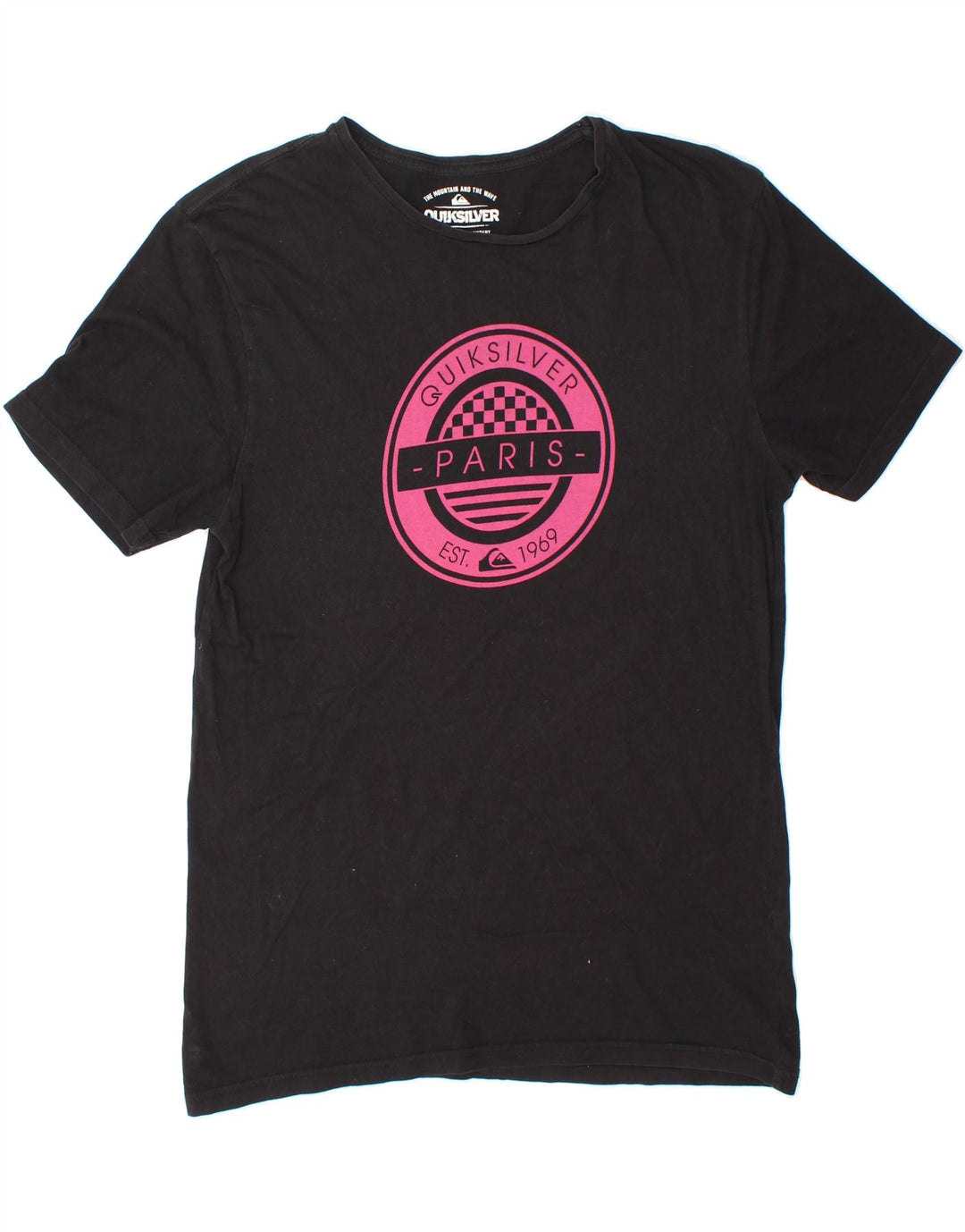 QUIKSILVER Mens Graphic T-Shirt Top Medium Black Vintage Quiksilver and Second-Hand Quiksilver from Messina Hembry 