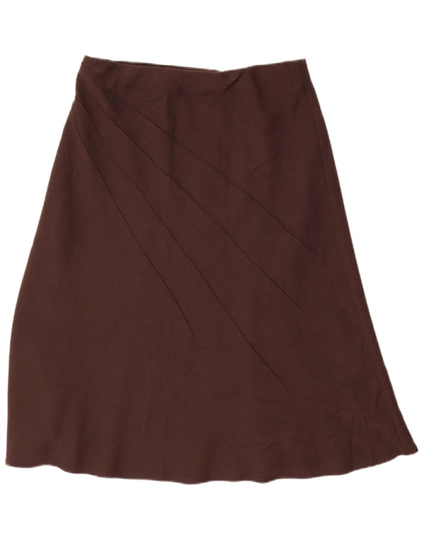 Marks & Spencer Damen A-Linien-Rock UK 16 Large W36 Braunes Polyester