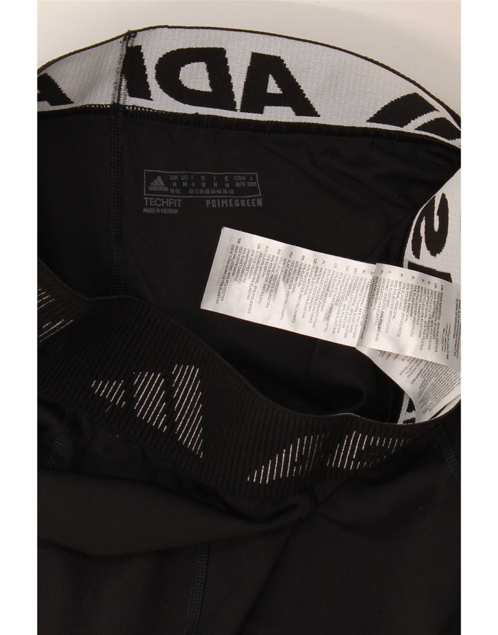 Adidas Womens Graphic Capri Leggings UK 12/14 Medium Black Polyester