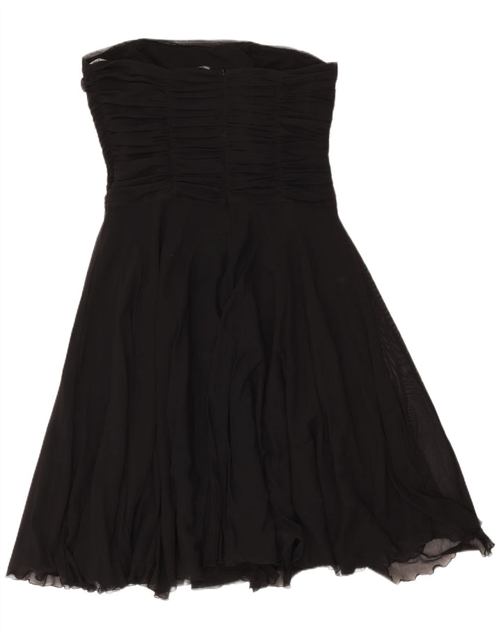 Marks & Spencer Damen Trägerloses Kleid UK 16 Large Schwarz Polyamid