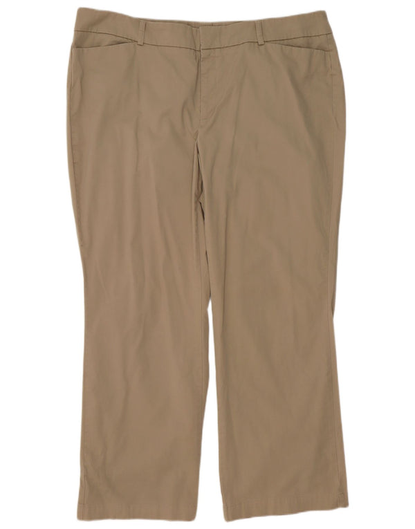 DOCKERS Gerade Freizeithose für Damen US 22 3XL W42 L30 Beige Baumwolle