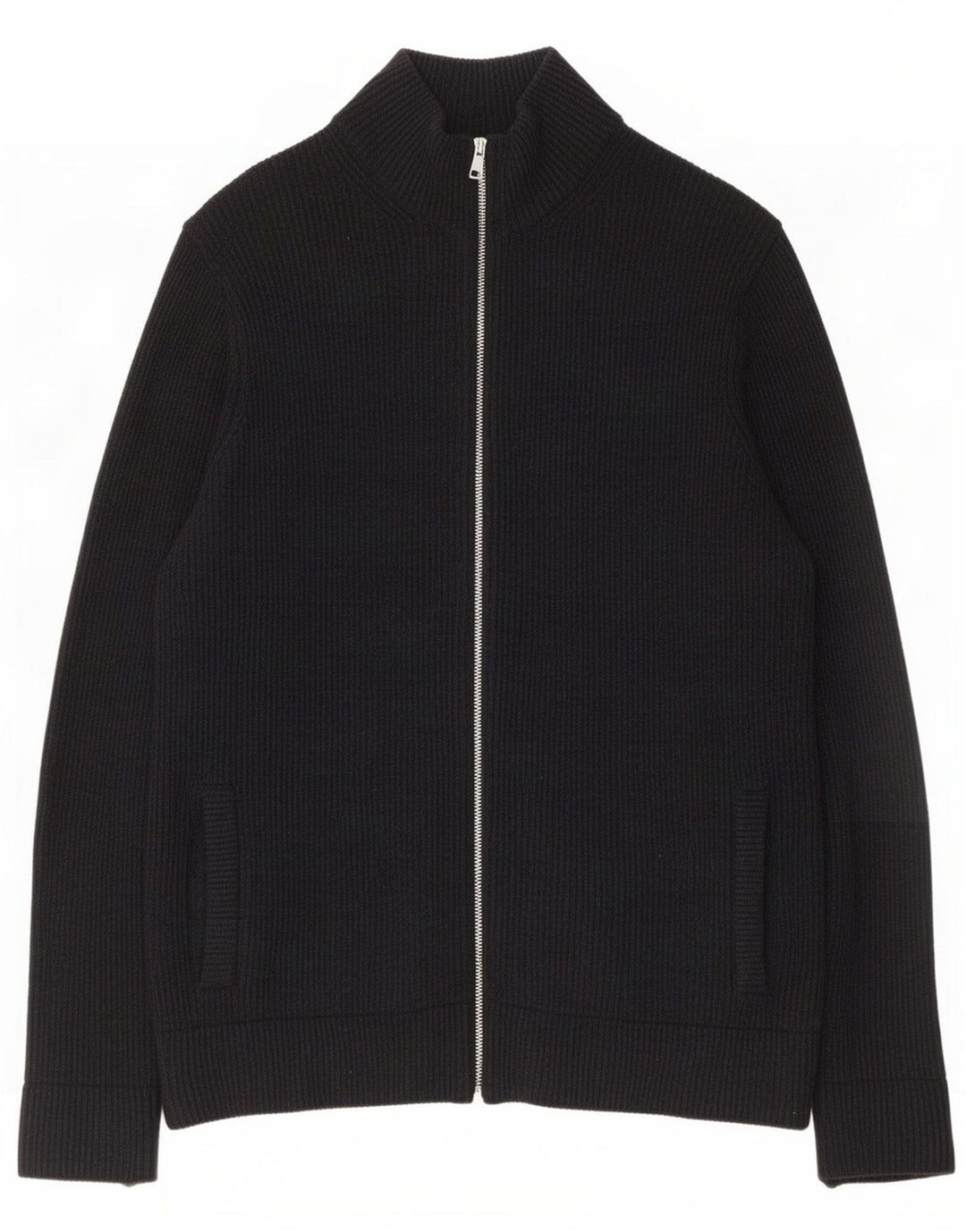 Marks & Spencer Herren-Cardigan-Pullover aus mittelschwarzer Wolle