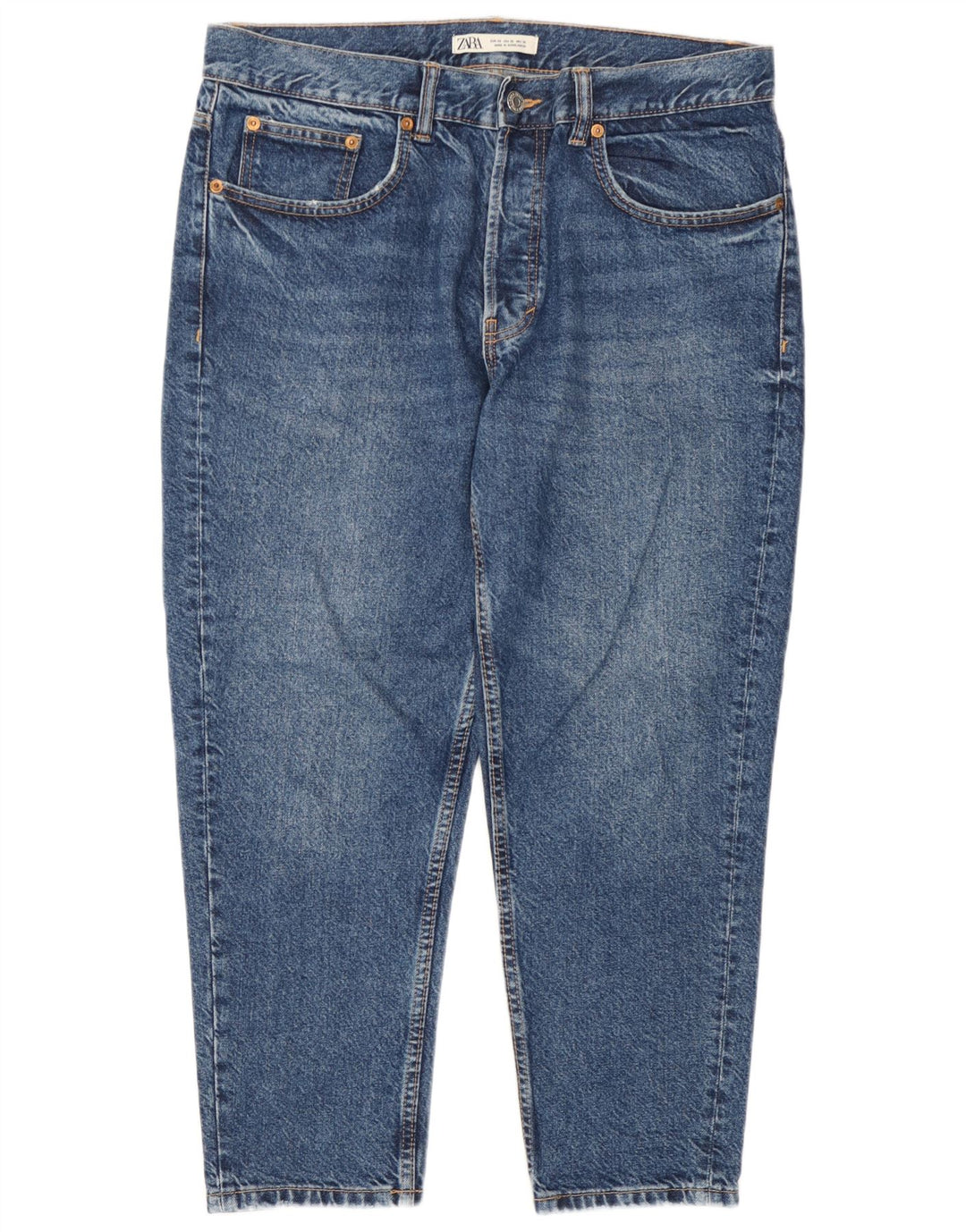 Kurze Jeans für Herren von Zara, EU 46, XL, W36, L25, Blau