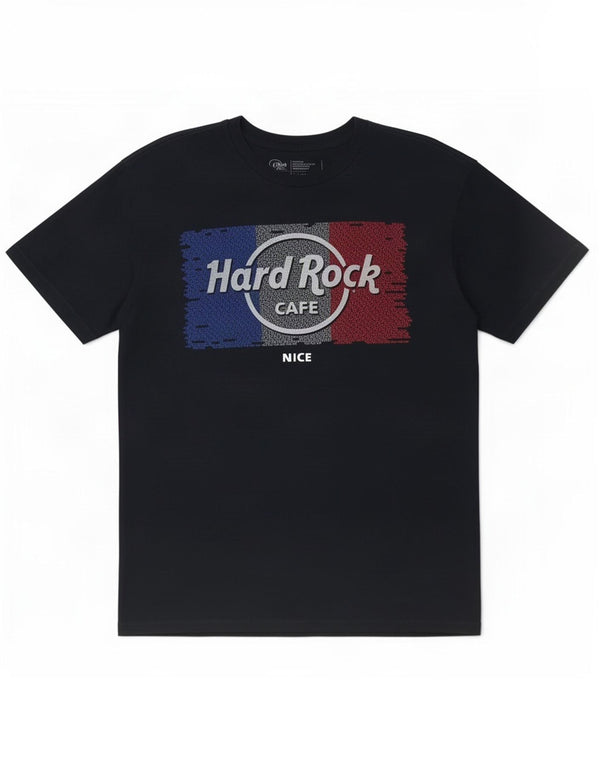 Schönes Grafik-T-Shirt-Oberteil von Hard Rock Cafe für Herren, mittelgroß, marineblau, Baumwolle