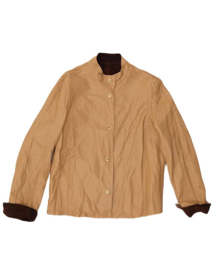 Vintage Damen Wendejacke IT 42 Mittelbraun Farbblock