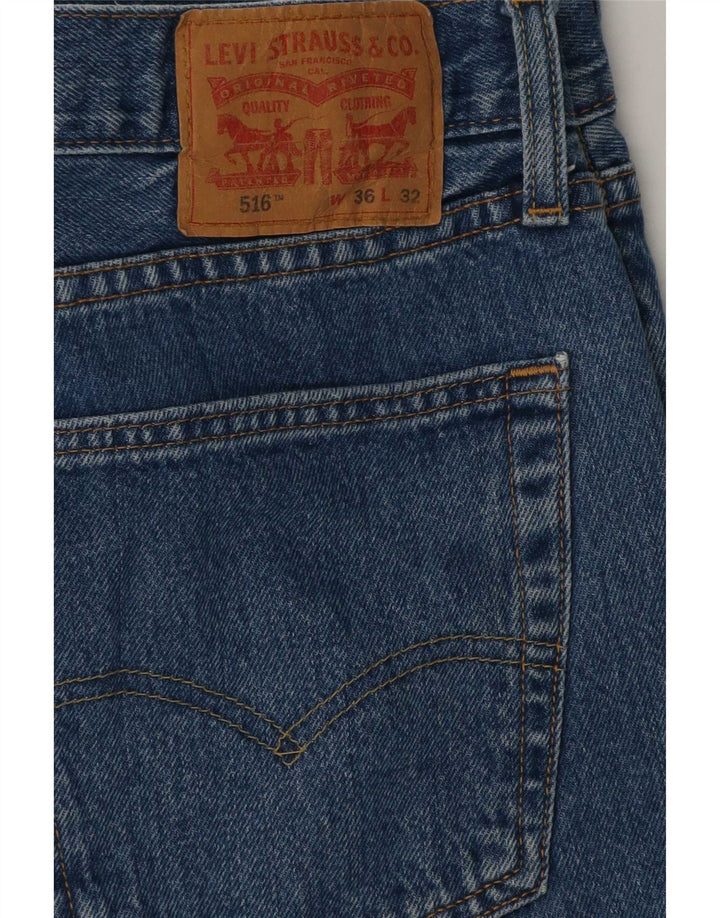 Levi's Herren 516 Slim Straight Jeans W36 L32 Blaue Baumwolle