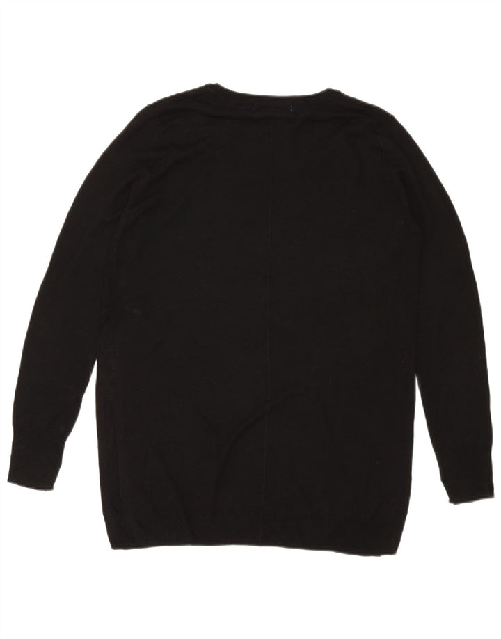 Zara Damen-Pullover, übergroß, Rundhalsausschnitt, Gr. 10, Größe S, schwarze Viskose