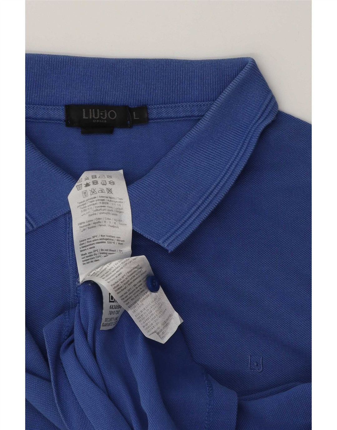 Liu Jo Herren-Poloshirt, große blaue Baumwolle