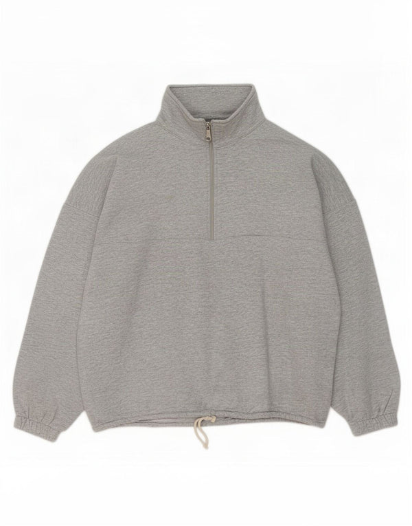 Vintage Herren-Sweatshirt mit Reißverschluss, XL, Grau