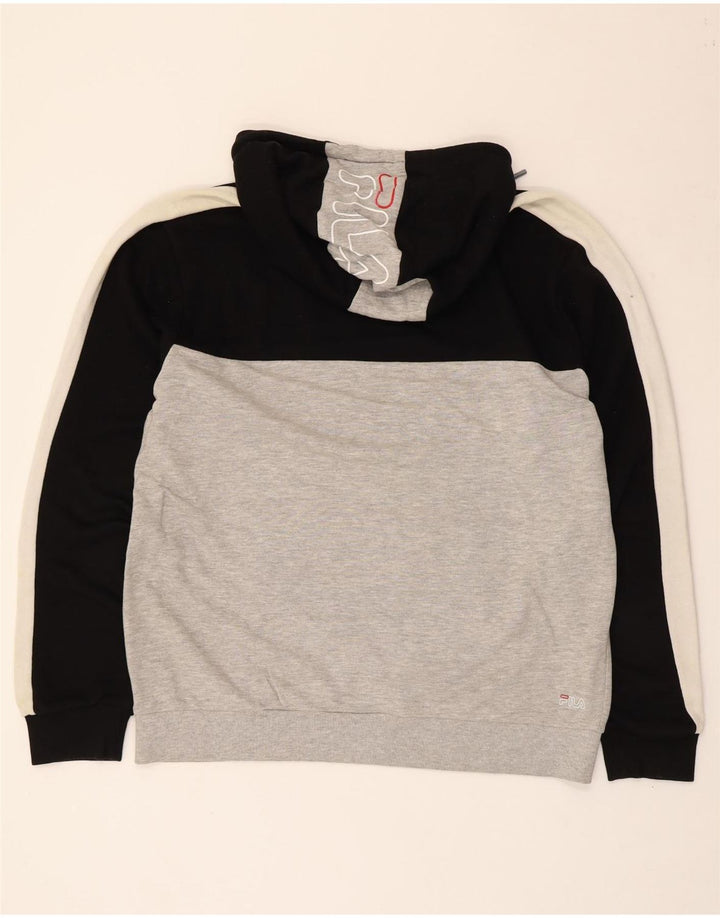 Fila Herren-Kapuzenpullover mit Grafik, groß, Grau, Farbblock