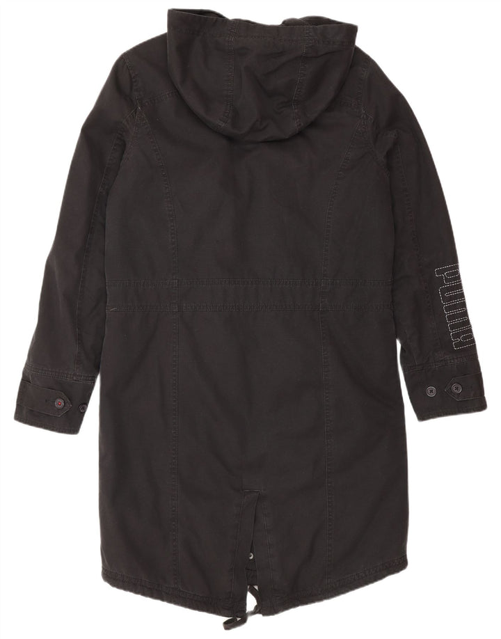 PUMA Damen-Parka mit Kapuze, übergroß, Gr. 10, Größe S, Schwarz, Baumwolle