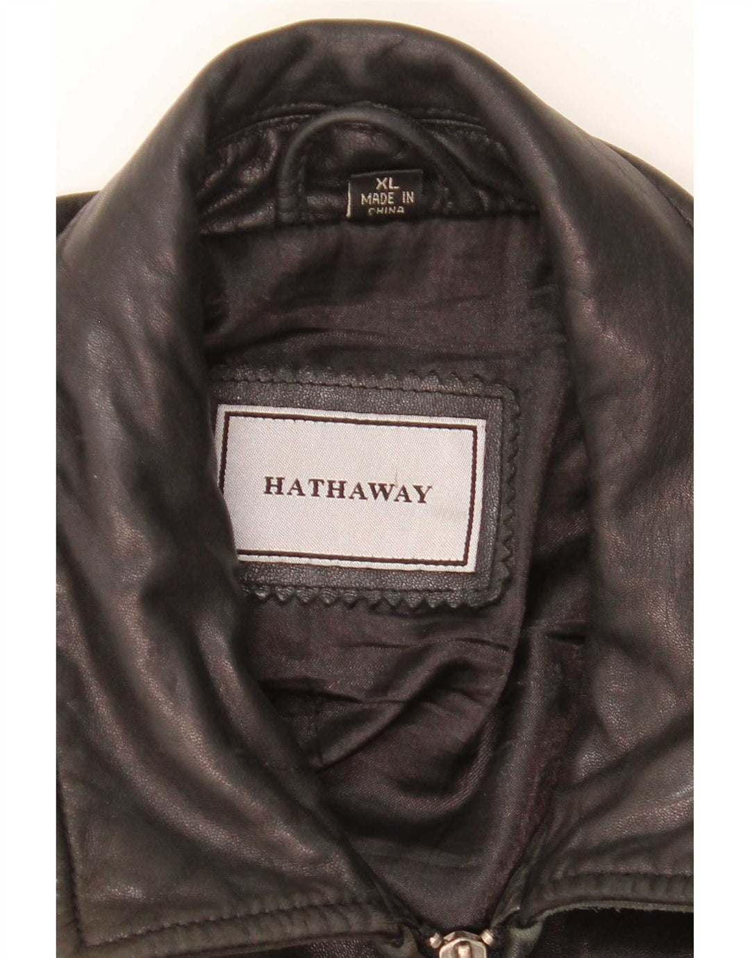 Hathaway Herren Lederjacke UK 42 XL Schwarzes Leder