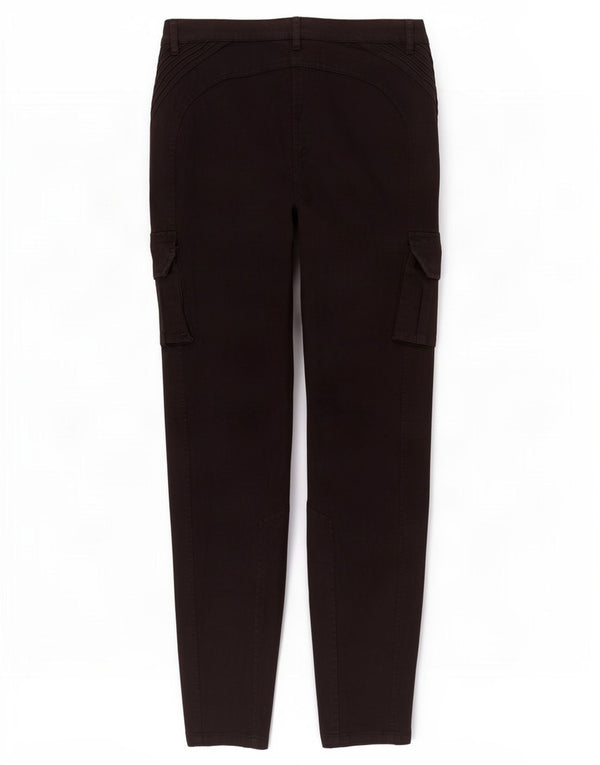 Zara Damen Slim Cargohose EU 40 Medium W30 L30 Schwarze Baumwolle