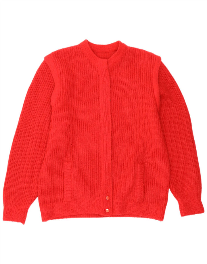 Vintage Damen Cardigan Pullover UK 16 Groß Rot