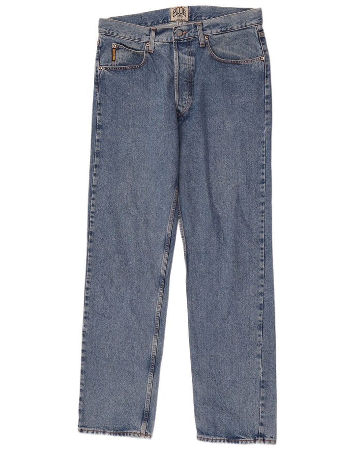 Armani Herren Straight Jeans W36 L34 Blaue Baumwolle