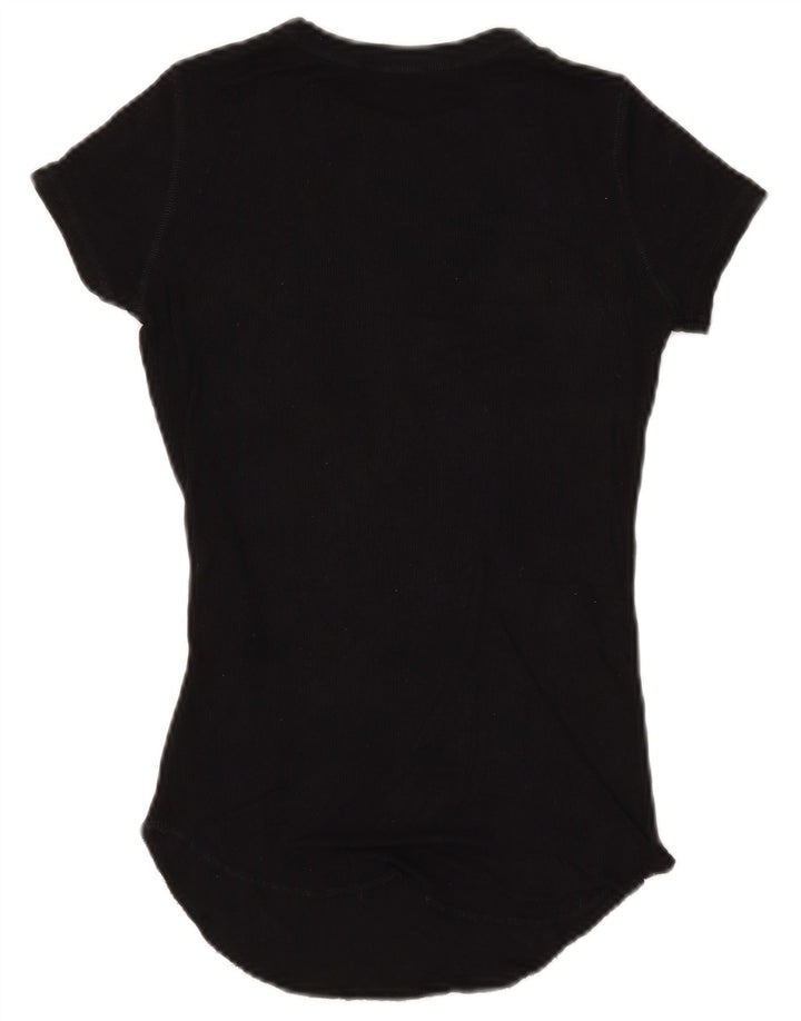 Zara Damen T-Shirt Top UK 10 Small Schwarz