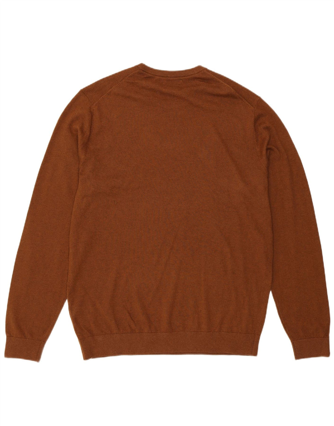 MASSIMO DUTTI Mens Crew Neck Jumper Sweater XL Brown Cotton