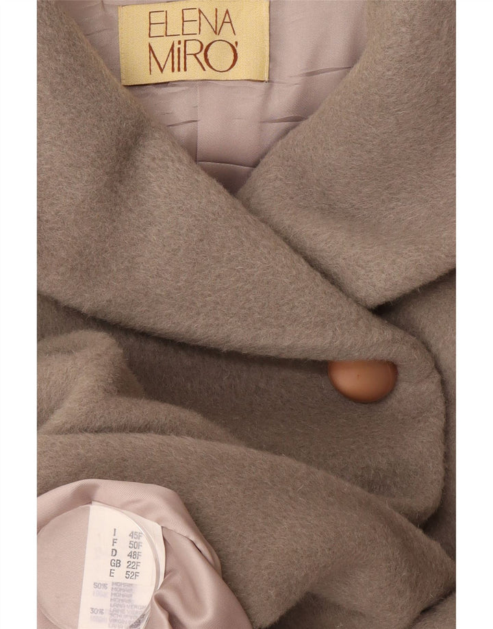 ELENA MIRO Damen Mantel UK 22 3XL Grau Mohair