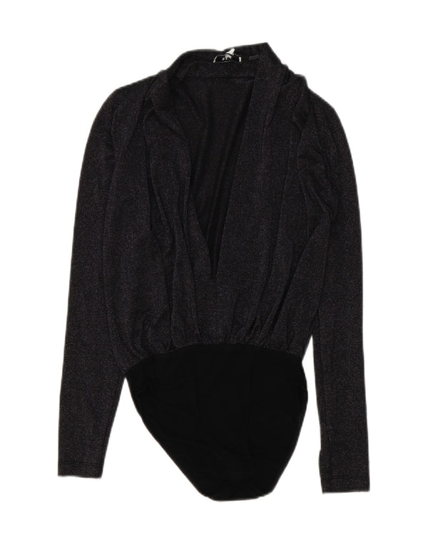 Reiss Damen Langarm-Body UK 6 XS Graue Viskose